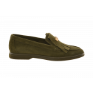 Carvela Weekend Suede Fringe/Metal Gold Trim Loafer
