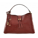 Tosoni Medium Patent Croc Shoulder Bag