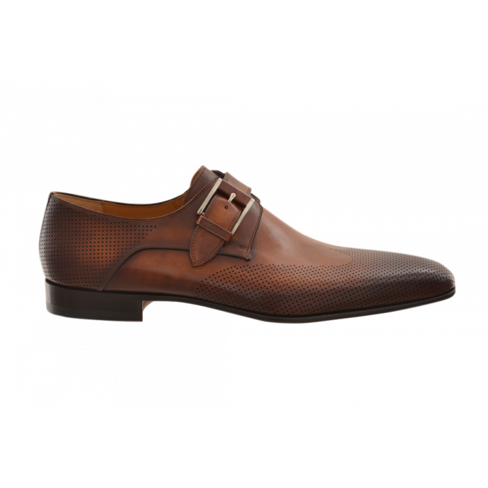 Magnanni Pin Punched Wingtip Monk Strap Slip On