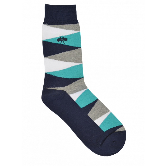 Teal Navy Kite Socks