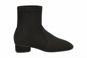 Stuart Weitzman Stretch Suede Bootie With Cyllinder Heel
