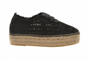 Kurt Geiger Linen Chrochet Lace-Up Espadrille