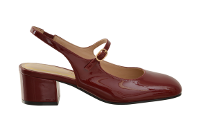 Saffron Browne Patent Pump With Ankle Strap