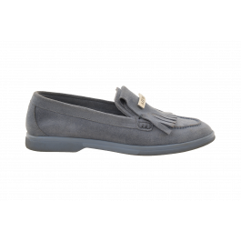 Carvela Weekend Suede Fringe Metal Nikel Trim Loafer