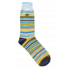 Kurt Geiger Scuba Blue/yellow Fine Stripe Socks