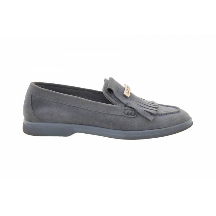 Carvela Weekend Suede Fringe Metal Nikel Trim Loafer