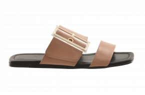 AGL Large Buckle Leather Slide