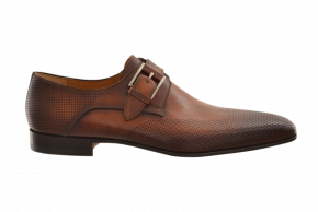 Magnanni Pin-Punched Wingtip Monk Strap Slip-On