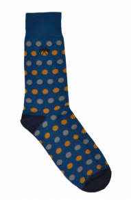 Moroccan Blue/yellow Polka Dot Socks