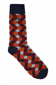 Burnt Orange Geo Socks