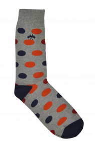 Burnt Orange/navy Bubble Spot Socks
