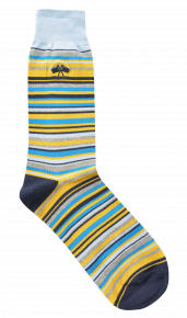 Kurt Geiger Scuba Blue/yellow Fine Stripe Socks
