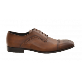 carlo morandi cognac plain toe derby