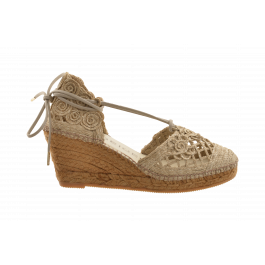 Kurt Geiger Linen Chrochet Dorcy Espadrille